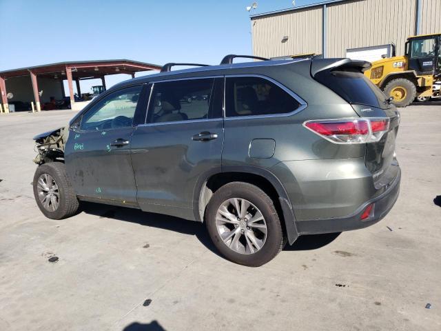 5TDJKRFH6FS105602 - 2015 TOYOTA HIGHLANDER XLE Зелений фото 2