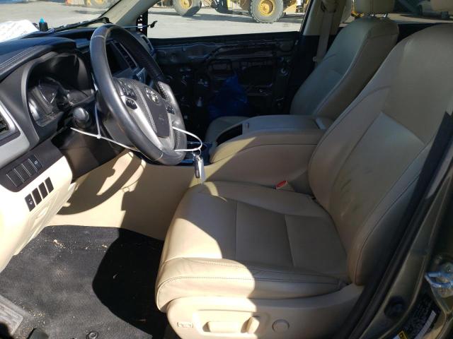 5TDJKRFH6FS105602 - 2015 TOYOTA HIGHLANDER XLE Зелений фото 7