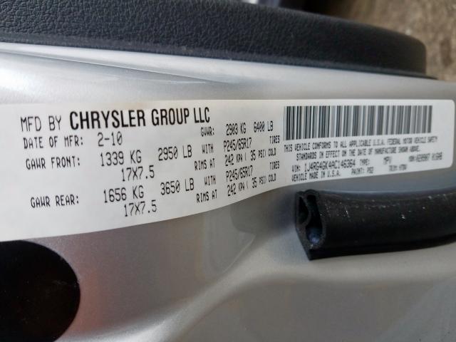 1J4RG4GK4AC146364 - 2010 JEEP COMMANDER SPORT  լուսանկար 10