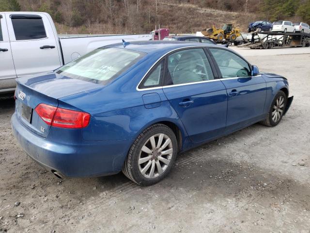 WAULK78K29N007938 - 2009 AUDI A4 3.2 QUATTRO BLUE photo 3