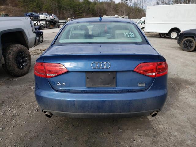 WAULK78K29N007938 - 2009 AUDI A4 3.2 QUATTRO BLUE photo 6