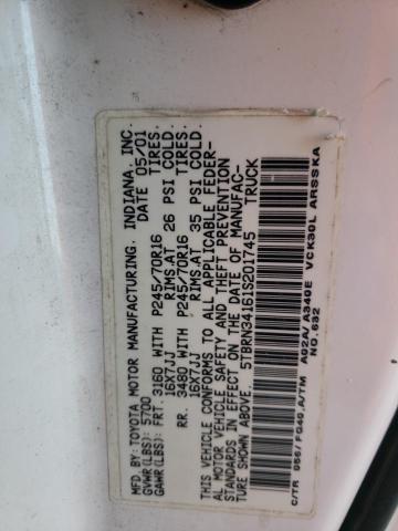 5TBRN34161S201745 - 2001 TOYOTA TUNDRA ACCESS CAB SR5 WHITE photo 12