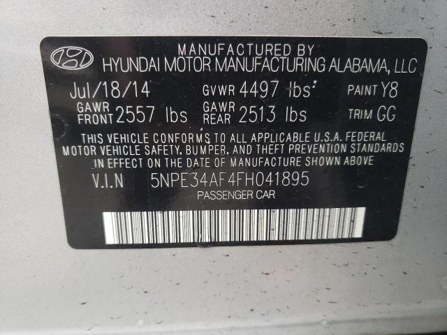 5NPE34AF4FH041895 - 2015 HYUNDAI SONATA SPORT SILVER photo 12