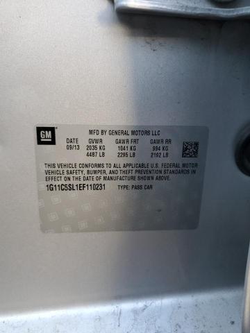 1G11C5SL1EF110231 - 2014 CHEVROLET MALIBU 1LT SILVER photo 12