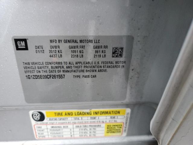 1G1ZD5E09CF261557 - 2012 CHEVROLET MALIBU 2LT SILVER photo 12