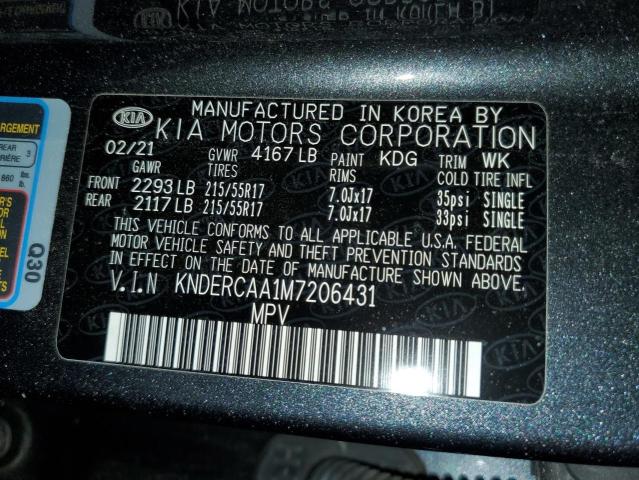 KNDERCAA1M7206431 - 2021 KIA SELTOS EX GRAY photo 13