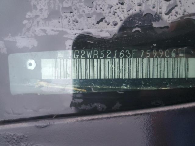 1G2WR52163F159906 - 2003 PONTIAC GRAND PRIX BLUE photo 12