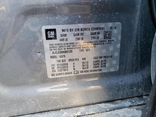 KL4CJESB0KB921299 - 2019 BUICK ENCORE PREFERRED Сұр фото 13