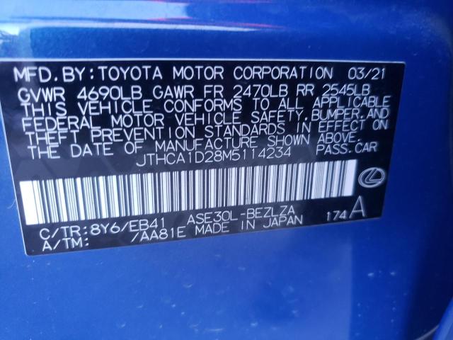 JTHCA1D28M5114234 - 2021 LEXUS IS 300 BLUE photo 13