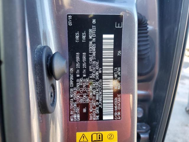 JTJYARBZXK2125236 - 2019 LEXUS NX 300 BASE ნაცრისფერი ფოტო 13