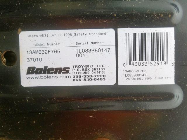 1L083B80147 - 2010 BOLE MOWER  photo 10