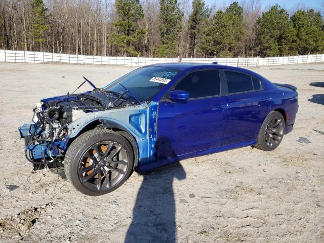 2C3CDXGJ4MH557024 - 2021 DODGE CHARGER SCAT PACK BLUE photo 1