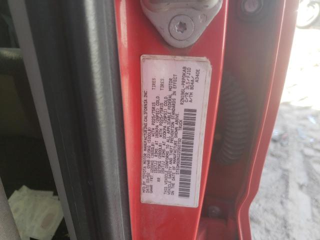 5TEGM92N12Z060792 - 2002 TOYOTA TACOMA DOUBLE CAB PRERUNNER RED photo 12
