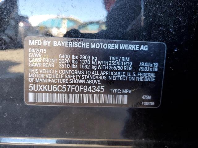 5UXKU6C57F0F94345 - 2015 BMW X6 XDRIVE50I BLACK photo 13