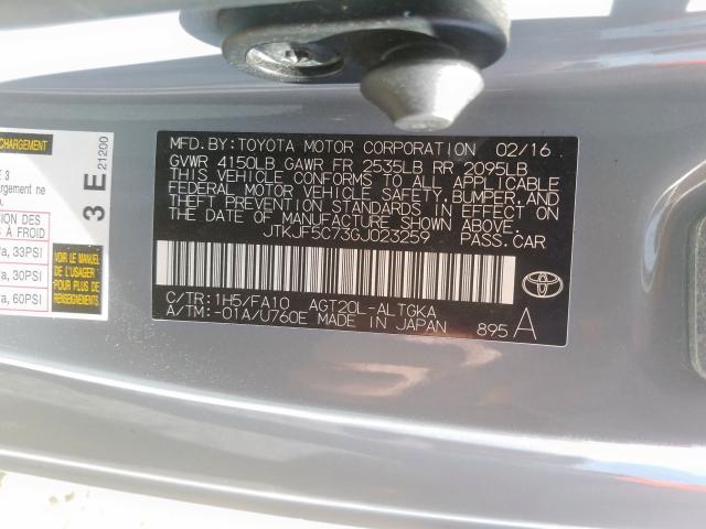 JTKJF5C73GJ023259 - 2016 TOYOTA SCION TC  ფოტო 10