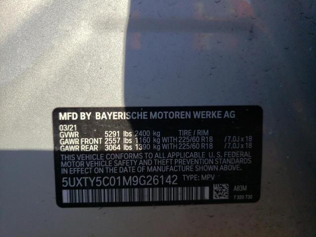 5UXTY5C01M9G26142 - 2021 BMW X3 XDRIVE30I SILVER photo 12