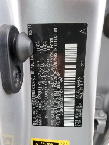 5TDBK3EH4BS072323 - 2011 TOYOTA HIGHLANDER BASE فضي صورة 13