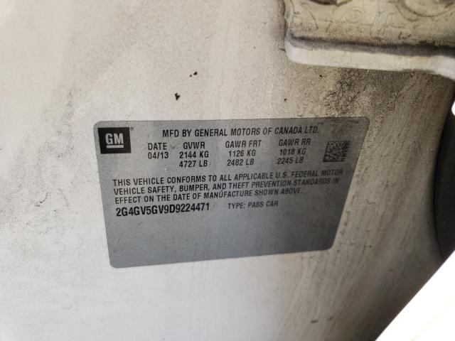 2G4GV5GV9D9224471 - 2013 BUICK REGAL GS Ақ фото 12