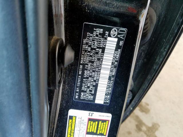 2T1BU4EE4CC914531 - 2012 TOYOTA COROLLA BASE  照片 10