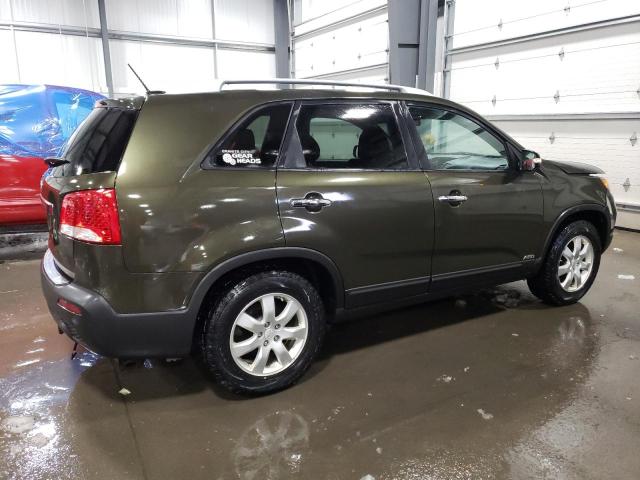 5XYKTDA23BG143822 - 2011 KIA SORENTO BASE GREEN photo 3