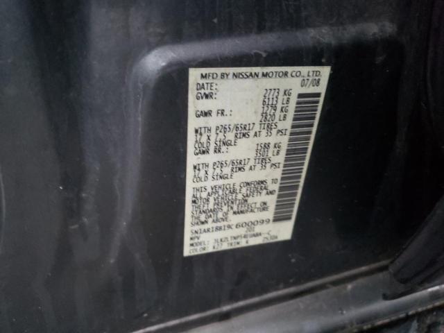 5N1AR18B19C600099 - 2009 NISSAN PATHFINDER S GREEN photo 13