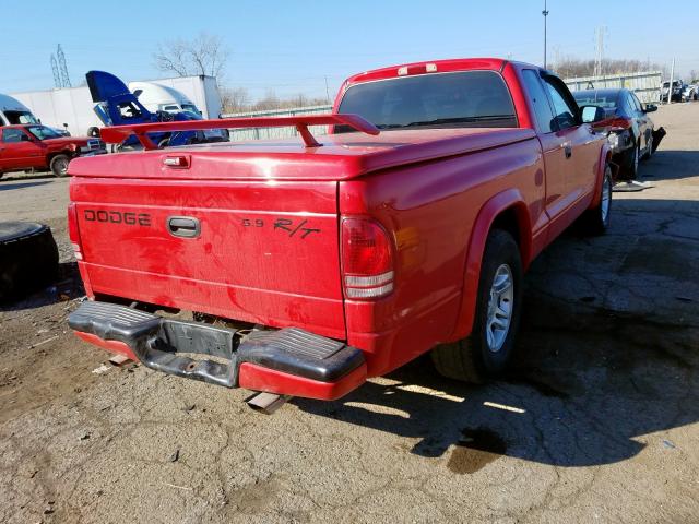 1B7GL32Z62S658514 - 2002 DODGE DAKOTA SPORT  photo 4