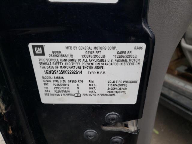 1GNDS13S862292614 - 2006 CHEVROLET TRAILB LS/ LS BLACK photo 13