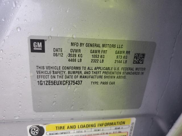 1G1ZE5EUXCF375437 - 2012 CHEVROLET MALIBU LTZ ვერცხლისფერი ფოტო 12