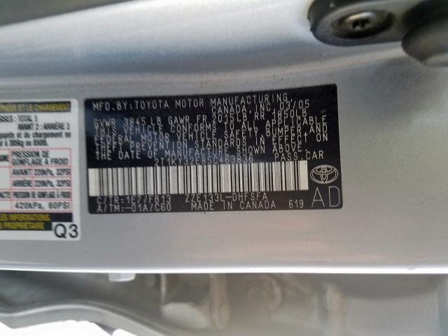 2T1KY32E85C463836 - 2005 TOYOTA COROLLA MATRIX XRS  photo 10