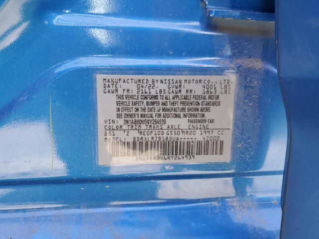 3N1AB8DV6NY264939 - 2022 NISSAN SENTRA SR BLUE photo 12