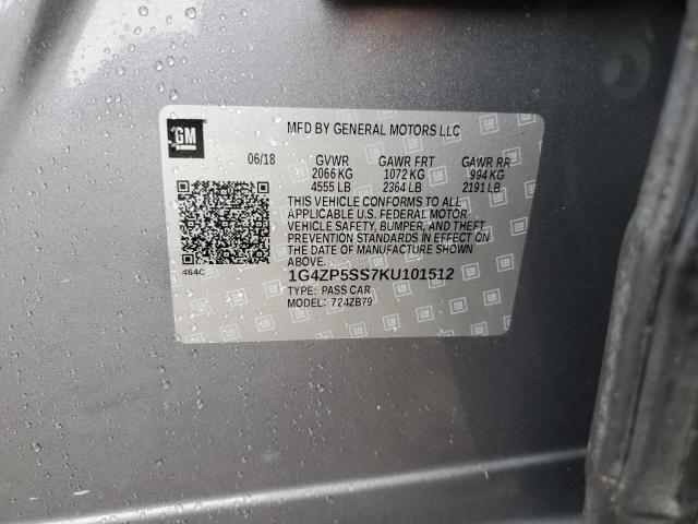 1G4ZP5SS7KU101512 - 2019 BUICK LACROSSE ESSENCE ნაცრისფერი ფოტო 13