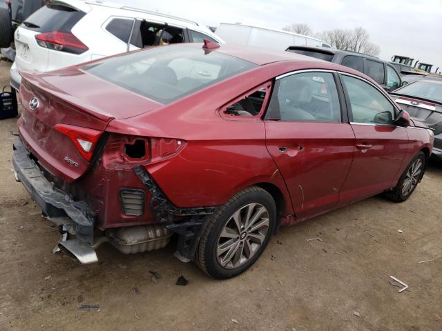 5NPE34AF0GH388934 - 2016 HYUNDAI SONATA SPORT RED photo 3