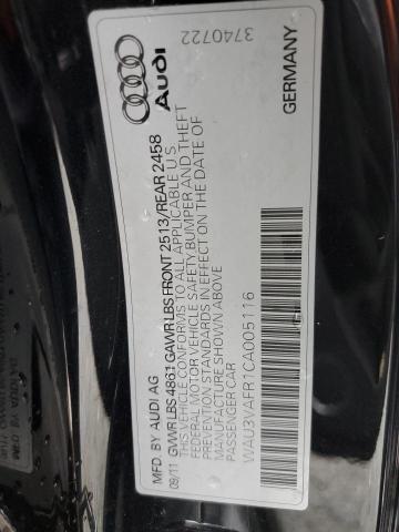 WAU3VAFR1CA005116 - 2012 AUDI S5 PRESTIGE BLACK photo 12