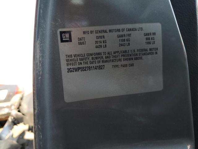 2G2WP552781141827 - 2008 PONTIAC GRAND PRIX 灰色 照片 12