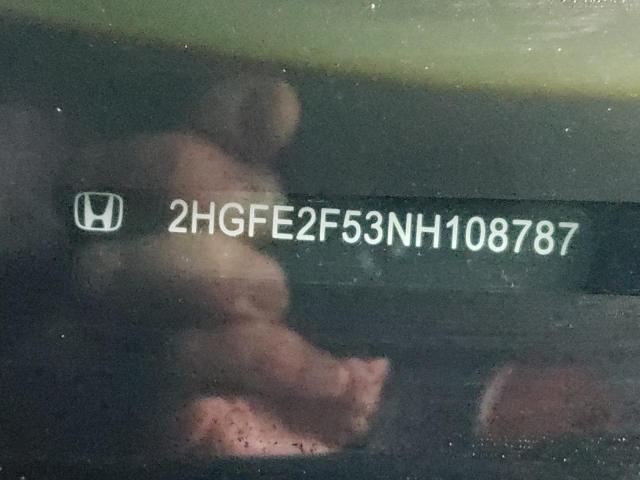 2HGFE2F53NH108787 - 2022 HONDA CIVIC SPORT 灰色 照片 10