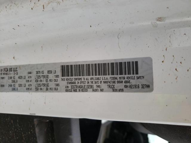 3C6TRVAG0JE132381 - 2018 RAM PROMASTER 1500 STANDARD WHITE photo 10