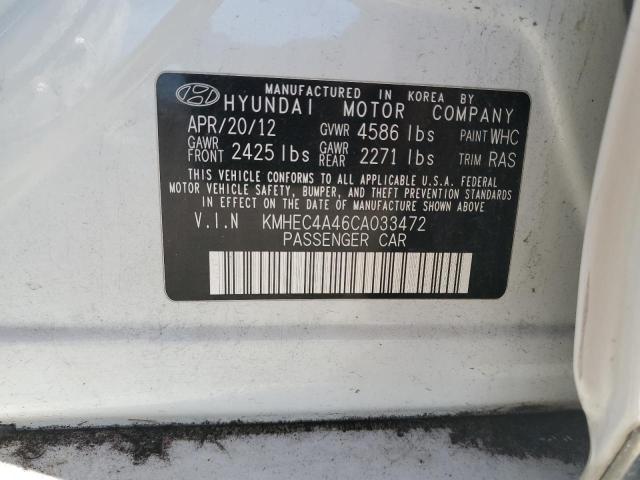 KMHEC4A46CA033472 - 2012 HYUNDAI SONATA HYBRID WHITE photo 12