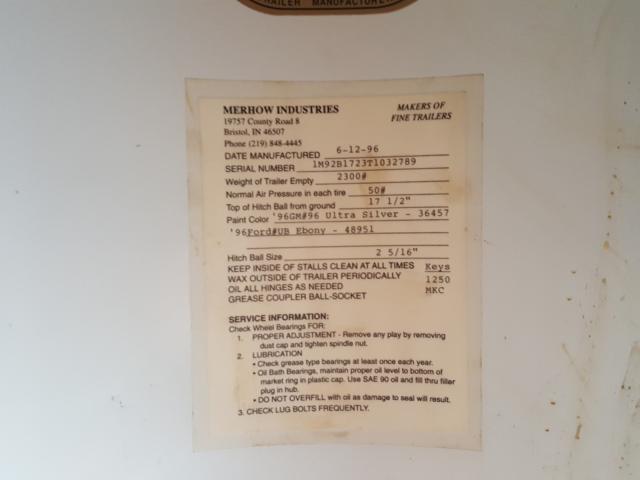 1M92B1723T1032789 - 1996 UTILITY TRAILER  ფოტო 10