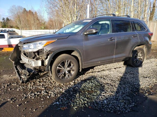 5TDJKRFH6GS329258 - 2016 TOYOTA HIGHLANDER XLE GRAY photo 1
