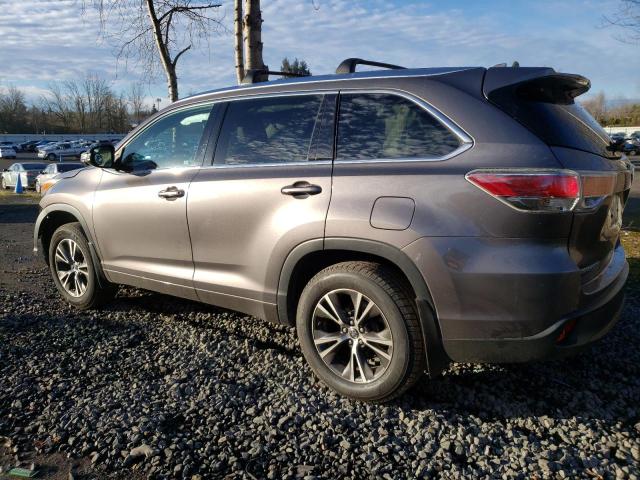 5TDJKRFH6GS329258 - 2016 TOYOTA HIGHLANDER XLE GRAY photo 2