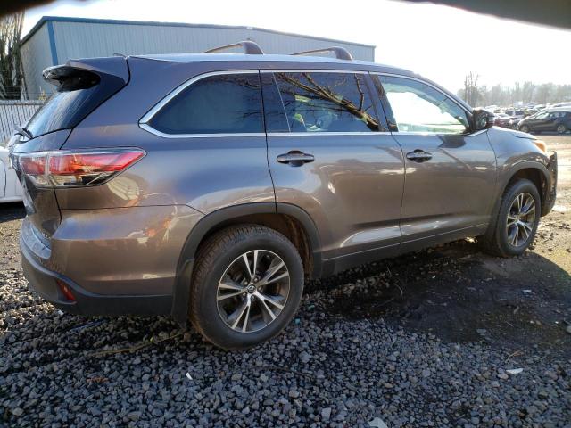 5TDJKRFH6GS329258 - 2016 TOYOTA HIGHLANDER XLE GRAY photo 3