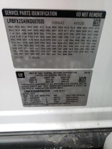 LRBFX2SA8KD007635 - 2019 BUICK ENVISION ESSENCE Սպիտակ լուսանկար 14