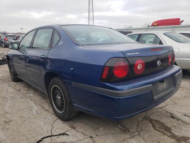 2G1WF55K959279552 - 2005 CHEVROLET IMPALA BLUE photo 2