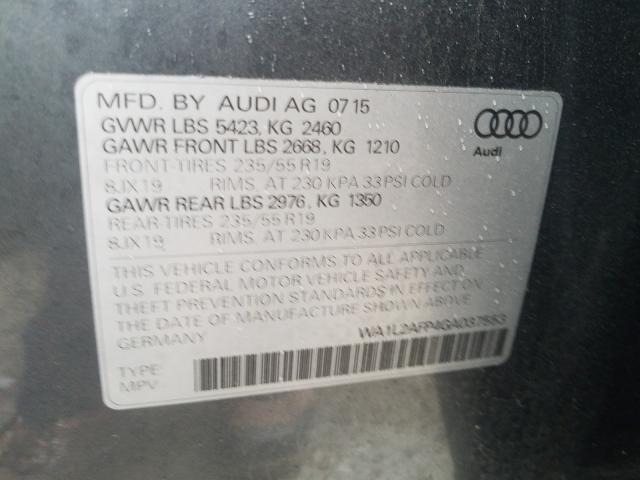 WA1L2AFP4GA037553 - 2016 AUDI Q5 PREMIUM PLUS  photo 10