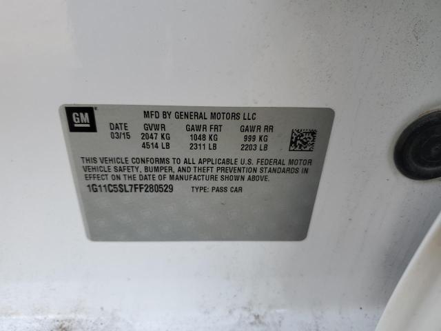 1G11C5SL7FF280529 - 2015 CHEVROLET MALIBU 1LT WHITE photo 12
