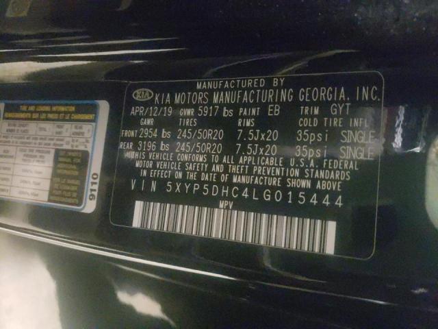 5XYP5DHC4LG015444 - 2020 KIA TELLURIDE SX BLACK photo 12