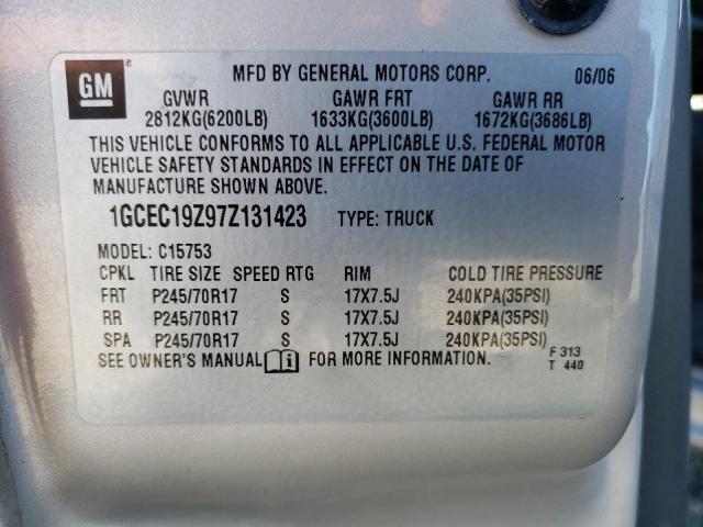 1GCEC19Z97Z131423 - 2007 CHEVROLET SILVERADO C1500 CLASSIC TAN photo 13