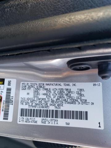 5TFRM5F11EX069853 - 2014 TOYOTA TUNDRA DOUBLE CAB SR/SR5 SILVER photo 12