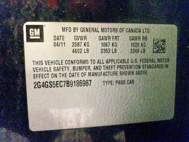 2G4GS5EC7B9186987 - 2011 BUICK REGAL CXL  photo 10