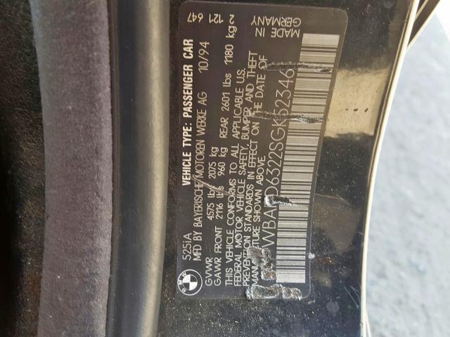 WBAHD6322SGK52346 - 1995 BMW 525 I AUTOMATIC  photo 10